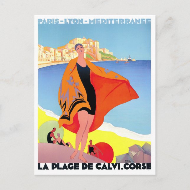 Calvi France vintage travel Postcard (Front)