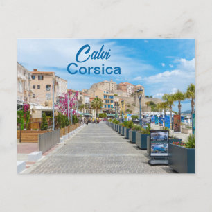 Calvi Promenade in Corsica France Postcard