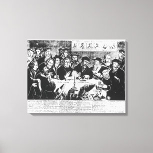 Calvin and Luther (engraving) Canvas Print