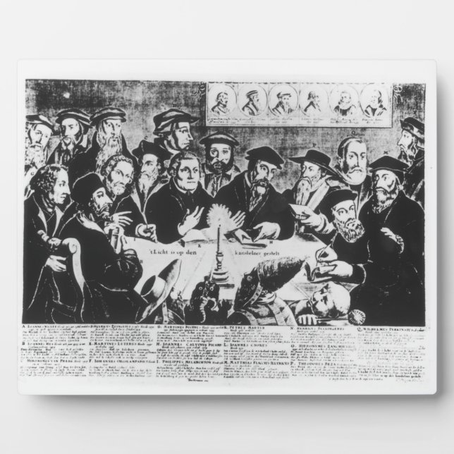 Calvin and Luther (engraving) Plaque (Front)