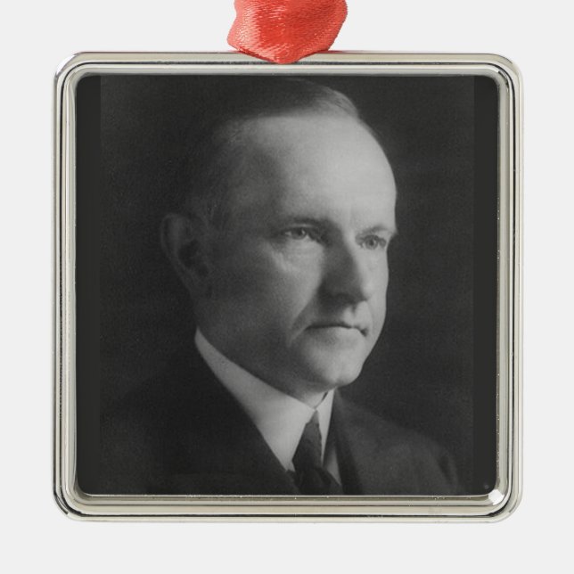 Calvin Coolidge 30th President Metal Tree Decoration (Front)
