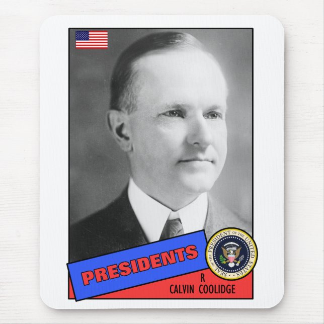 Calvin Coolidge Baseball Card Mouse Mat (Front)