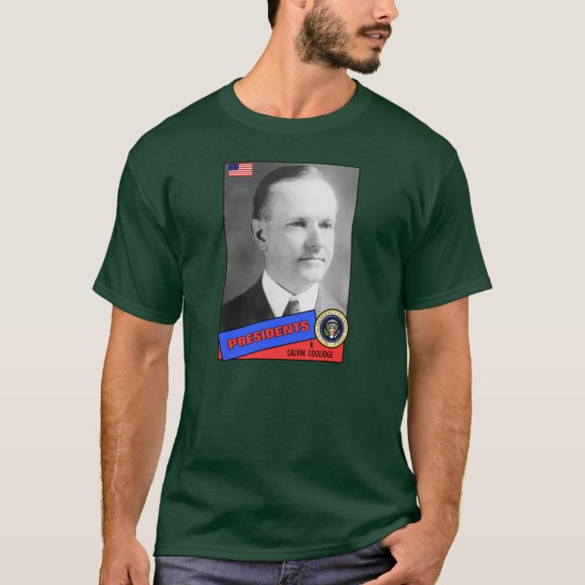 Calvin Coolidge Baseball Card T-Shirt (Front)
