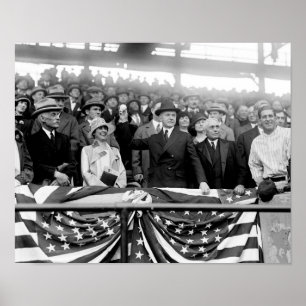 Calvin Coolidge Throwing Out First Pitch Poster