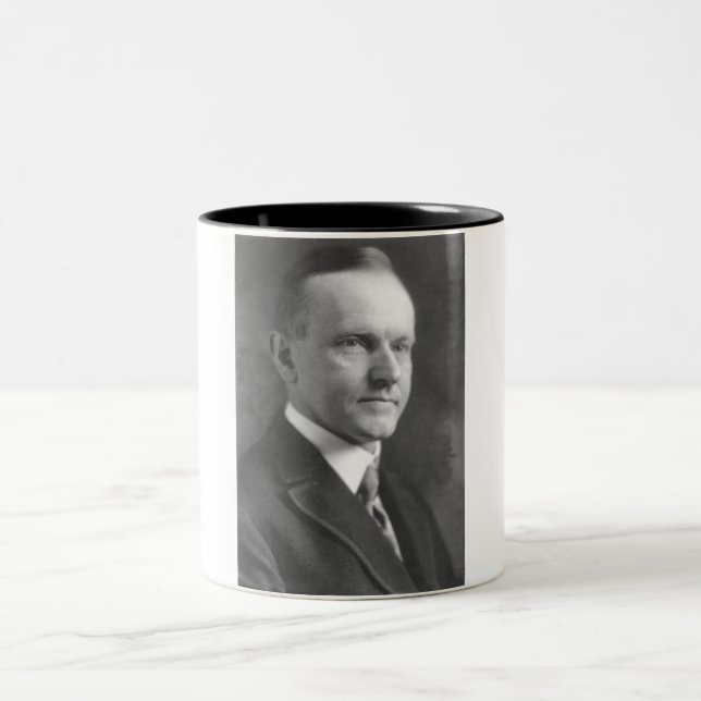 Calvin Coolidge Two-Tone Coffee Mug (Center)