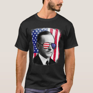 Calvin Coolidge Us Flag 4th Of July  T-Shirt