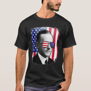 Calvin Coolidge US flag  4th of July T-Shirt