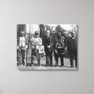 Calvin Coolidge with Osage Indians Photograph Canvas Print