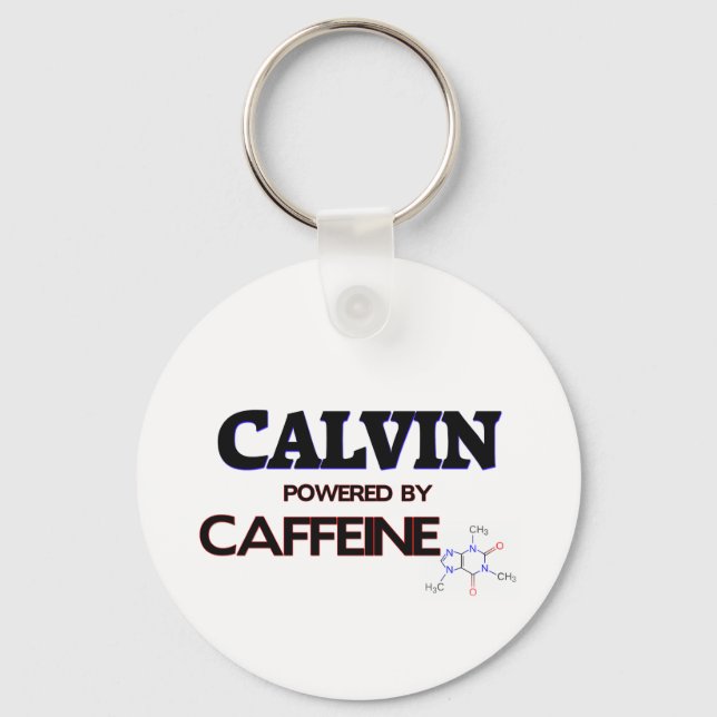 Calvin powered by caffeine key ring (Front)