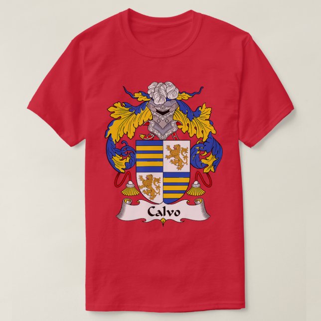 Calvo Coat of Arms - Family Crest  T-Shirt (Design Front)