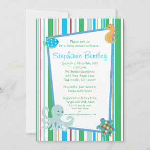 Calypso 5x7 invitation Sea Creatures