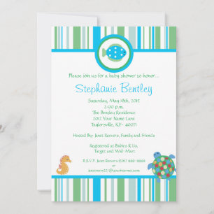 Calypso 5x7 invitation Sea Creatures
