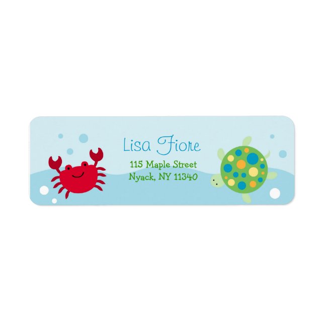 Calypso Sea Creature Ocean Address Labels (Front)