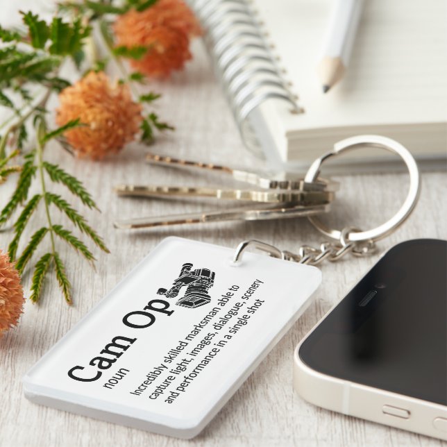 Cam Op Definition - Funny Film Crew Key Ring (Front Right)