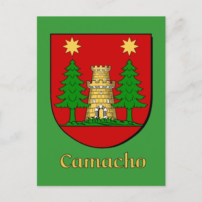 Camacho Family Heraldic Shield Postcard (Front)
