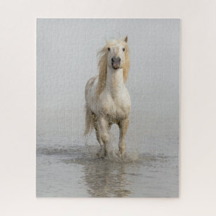 Camargue Horse Running in Water Jigsaw Puzzle