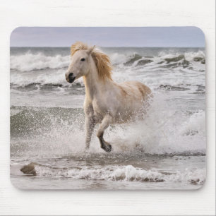Camargue Horse Running out of Surf Mouse Mat
