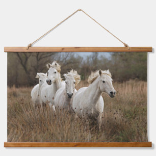 Camargue Horses Running Hanging Tapestry