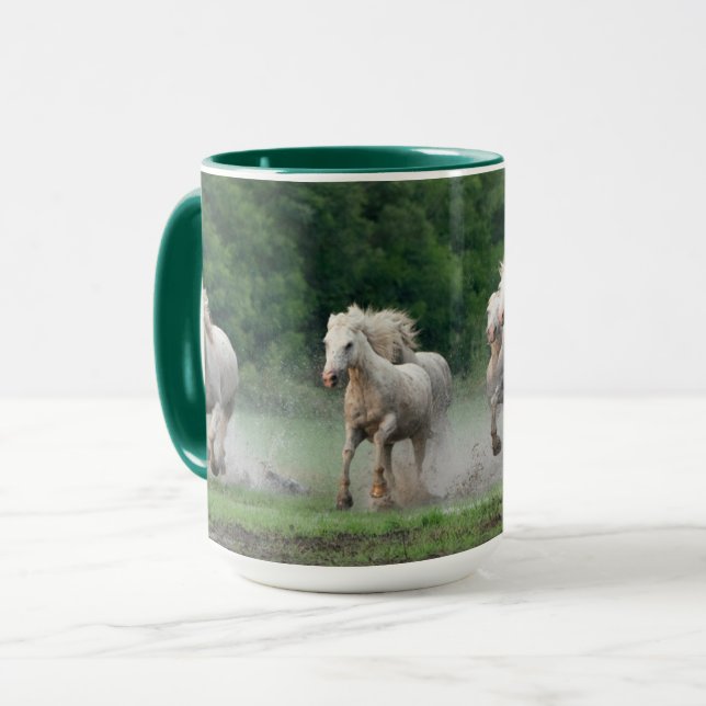 Camargue Horses Running in Water Mug (Front Left)