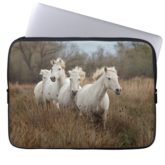 Camargue Horses Running Laptop Sleeve (Front)