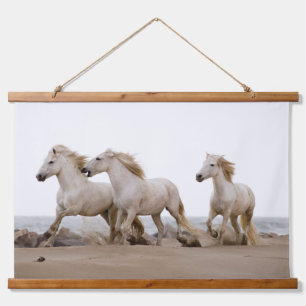Camargue Horses Running on the Beach Hanging Tapestry