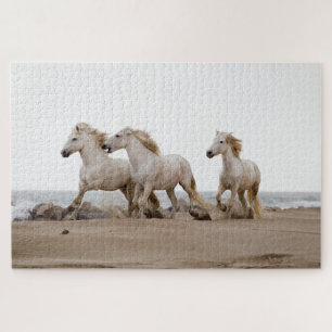 Camargue Horses Running on the Beach Jigsaw Puzzle