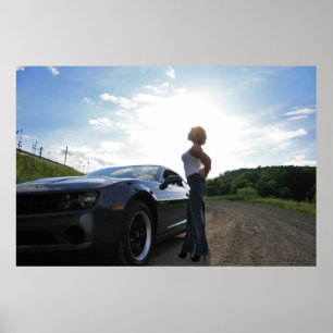 Camaro Girl Poster