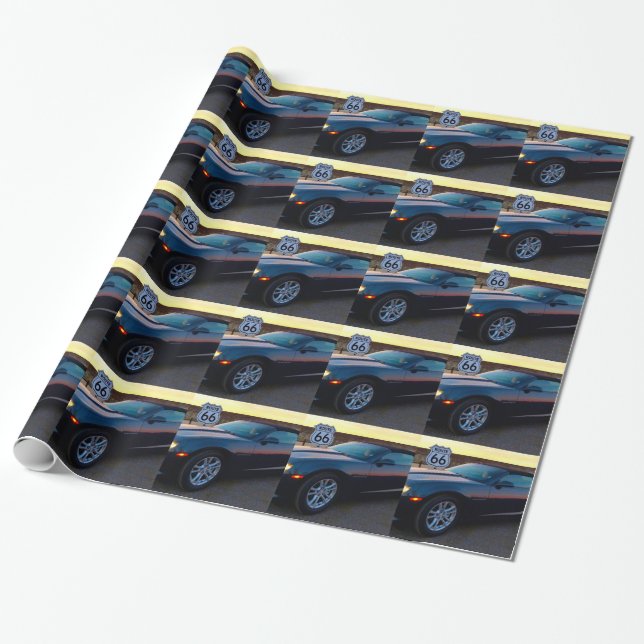 Camaro on Route 66 Wrapping Paper (Unrolled)