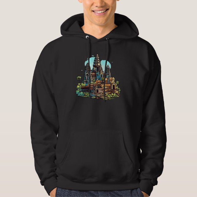 Cambo Graffiti Urban Decor Angkor Wat Art Hoodie (Front)
