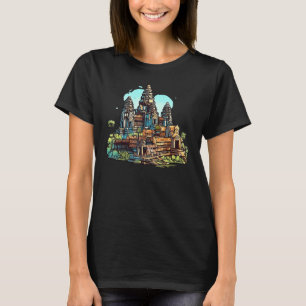 Cambo Graffiti Urban Decor Angkor Wat Art T-Shirt