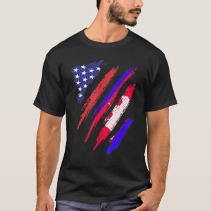 Cambodia American Grown Flag USA Patriot Heritage  T-Shirt