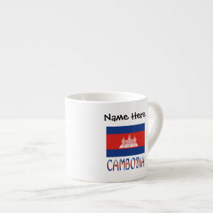 Cambodia and Cambodian Flag Personalised  Espresso Cup