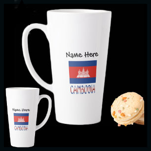 Cambodia and Cambodian Flag Personalised Large Lat Latte Mug