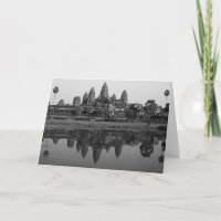 Cambodia | Angkor Wat Travel B&W Photo Custom Card