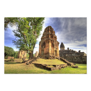 Cambodia, Angkor Wat. View of Bakong Temple. Photo Print