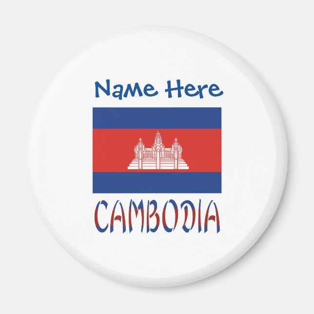 Cambodia Cambodian Flag Blue Personalised  Magnet (Front)