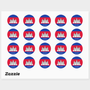 Cambodia & Cambodian flag patriots / sports Classic Round Sticker