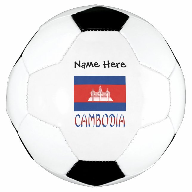 Cambodia Cambodian Flag Personalised Name Football (Front)