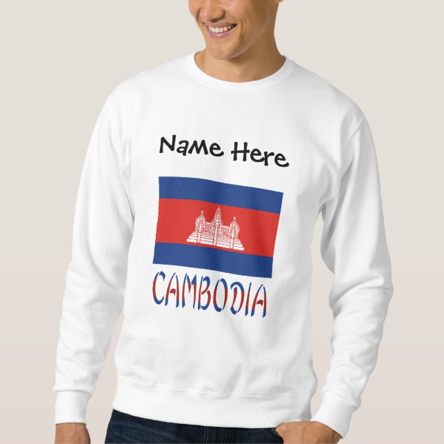 Cambodia Cambodian Flag Personalised Name  Sweatshirt (Front)
