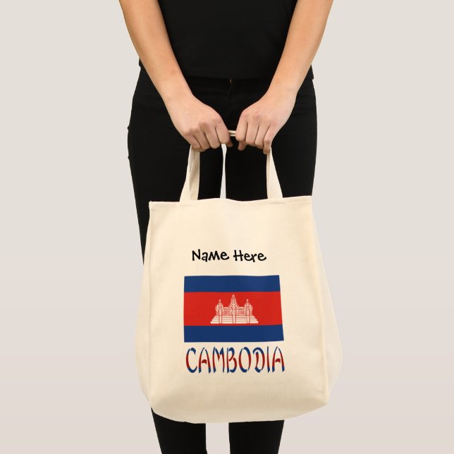 Cambodia Cambodian Flag Personalised  Tote Bag (Front (Product))