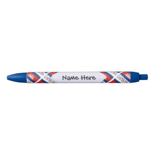 Cambodia Cambodian Flag Tiled Personalised Name Black Ink Pen