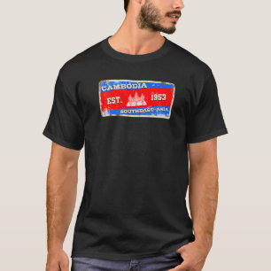 Cambodia Cambodian Khmer Proud Flag Day Temple   T-Shirt