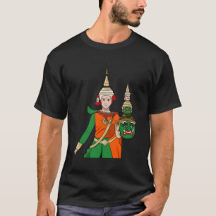 Cambodia Cambodian Khmer Reamker Hanu Flag T-Shirt