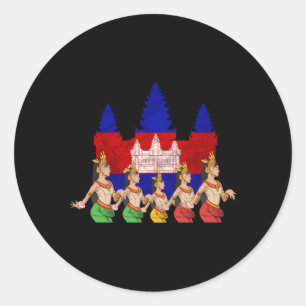 Cambodia Cambodian Khmer Traditional Dance Apsara  Classic Round Sticker