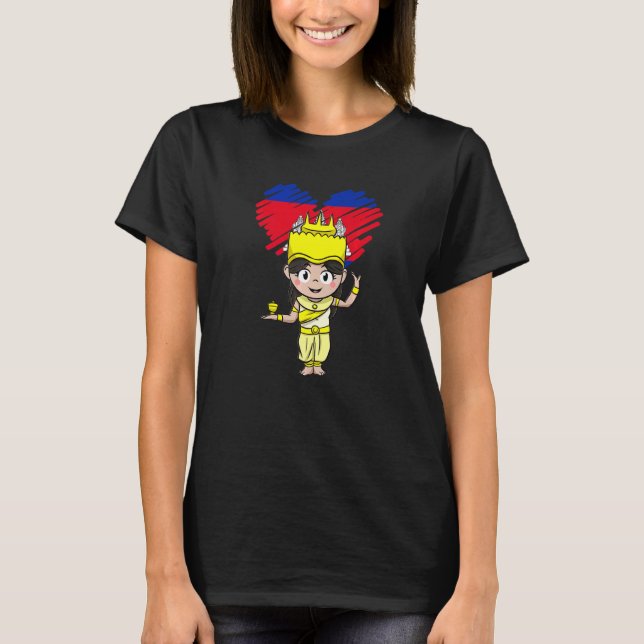 Cambodia Cambodian Khmer Traditional Dance Apsara  T-Shirt (Front)