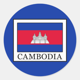 Cambodia Classic Round Sticker