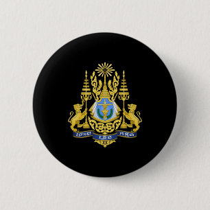 Cambodia Coat of Arms 6 Cm Round Badge