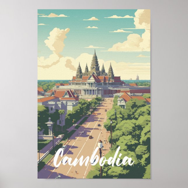 Cambodia Famous Travel Place Poster (Front)