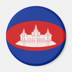 Cambodia Fisheye Flag Magnet