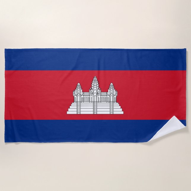 Cambodia flag beach towel (Front)